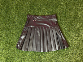 Leatherette Pleated Skirt