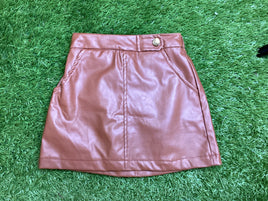 Faux Leather Brown Skirt