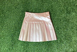 Leatherette pleated skirt